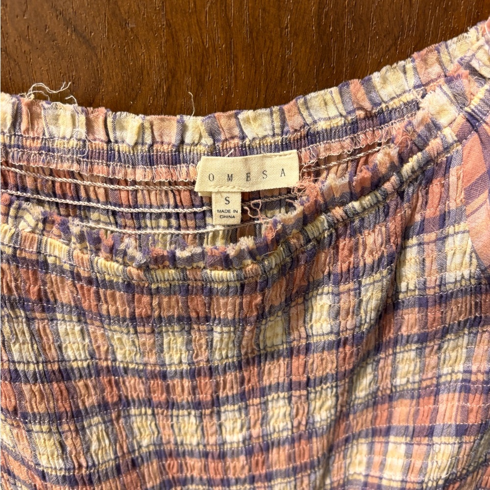 OMESA Plaid Skirt in Pink and Purple